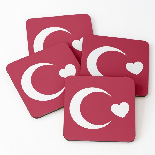 Item preview, Turkey Flag Crescent Heart (I Love Turkey / White) designed and sold by Roderix.