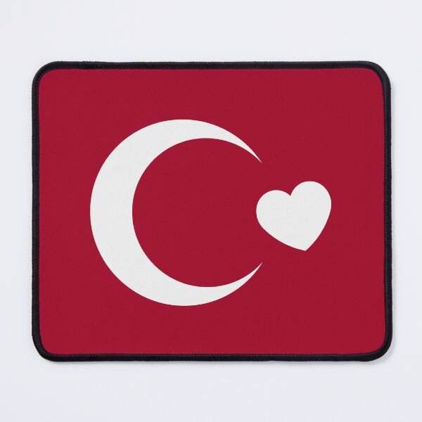 Item preview, Turkey Flag Crescent Heart (I Love Turkey / White) designed and sold by Roderix.