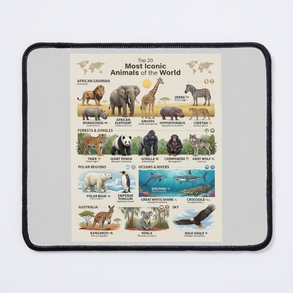 Item preview, Top 20 Most Iconic Animals of the World designed and sold by AzalaiBubbles.
