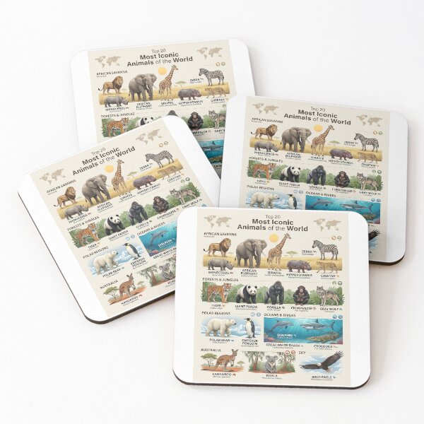 Item preview, Top 20 Most Iconic Animals of the World designed and sold by AzalaiBubbles.
