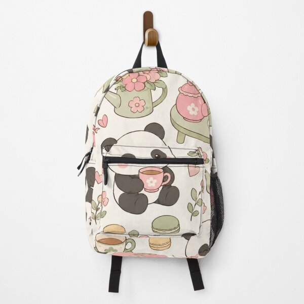 Item preview, Cute Panda Flower Tea House Kawaii Pattern designed and sold by Soft Berry Studio.