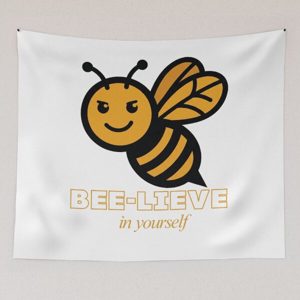 Item preview, Bee-lieve In Yourself — Cute Bee Pun Sticker & Gift designed and sold by LumyFlow.