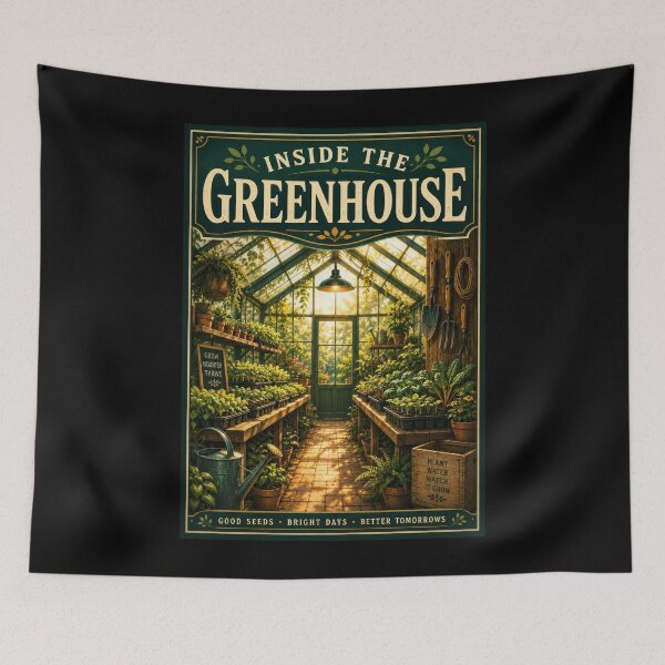 Item preview, Inside the Greenhouse Plant Nursery Poster designed and sold by Sketchlegacy.