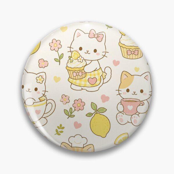 Item preview, Cute Cat Lemon Bakery Kawaii Pattern designed and sold by Soft Berry Studio.