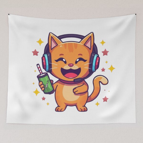 Item preview, Cat Powered Gaming Sticker designed and sold by Stylestickers55.