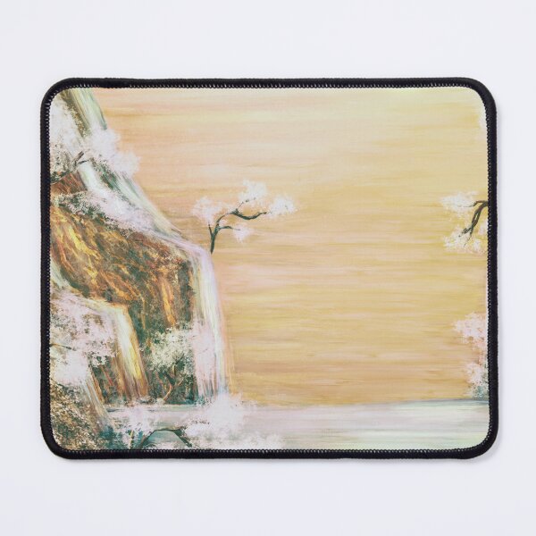 Item preview, Mountain waterfall, river, orange sky designed and sold by Witseart.
