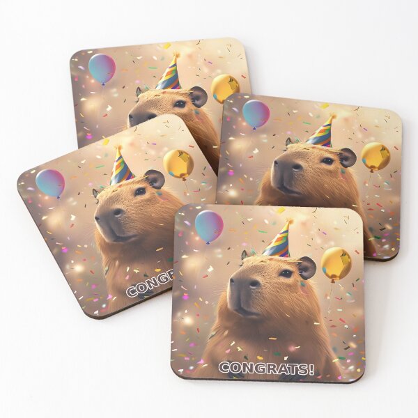 Item preview, Capybara Congrats Card designed and sold by rostomaxa.