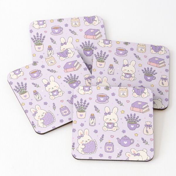 Item preview, Cute Bunny Lavender Cozy Kawaii Pattern designed and sold by Soft Berry Studio.