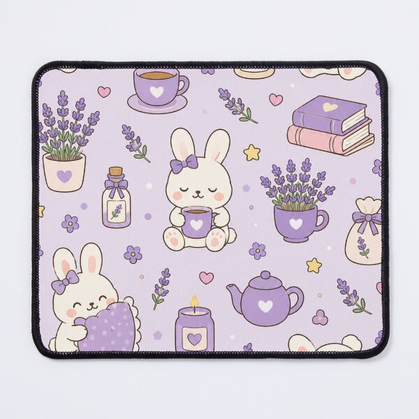 Item preview, Cute Bunny Lavender Cozy Kawaii Pattern designed and sold by Soft Berry Studio.