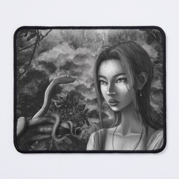 Item preview, Beautiful girl and a snake surrounded by jungle fauna designed and sold by Witseart.