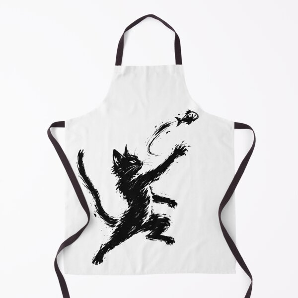 Item preview, Black Cat Chasing Fish designed and sold by ChocoMellowCo.