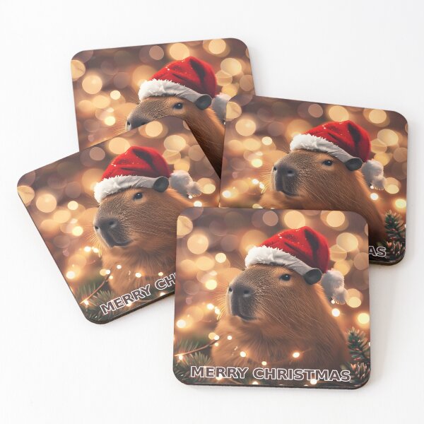 Item preview, Capybara Merry Christmas Card designed and sold by rostomaxa.