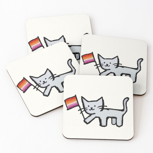 Item preview, Scribble Cat Lesbian Flag designed and sold by Izaa-aart.