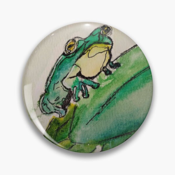 Item preview, Watercolor Green Tree Frog on Leaf Illustration designed and sold by GothicMeadow.