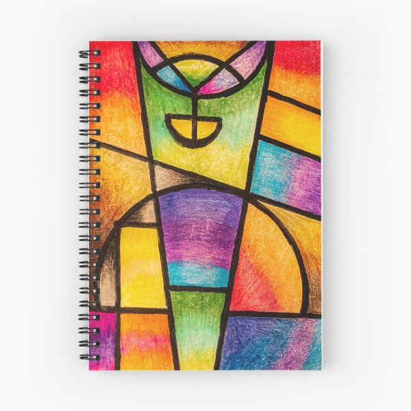 Item preview, Vibrant Geometric Abstract Stained Glass Art | Rainbow Color Block Art designed and sold by BuckaBaby.