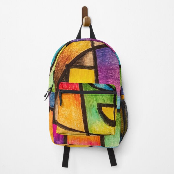 Item preview, Vibrant Geometric Abstract Stained Glass Art | Rainbow Color Block Art designed and sold by BuckaBaby.