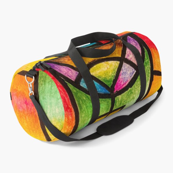 Item preview, Vibrant Geometric Abstract Stained Glass Art | Rainbow Color Block Art designed and sold by BuckaBaby.