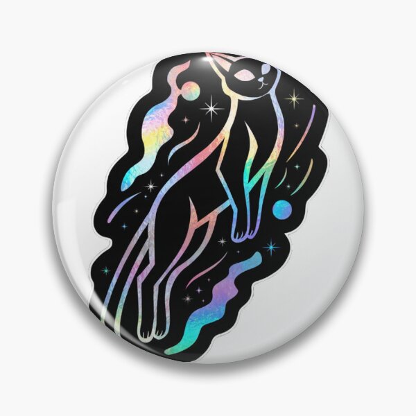 Item preview, Cosmic Cat Holographic Sticker – Celestial Galaxy Feline Art designed and sold by veerubusiness.