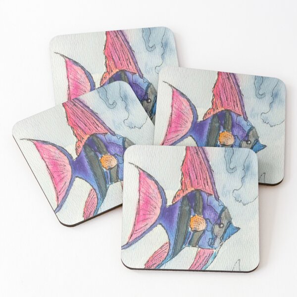 Item preview, Vibrant Watercolor Angelfish Ocean Art Painting designed and sold by GothicMeadow.