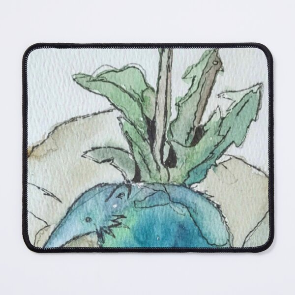 Item preview, Cute Watercolor Blue Anteater and Red Flower Drawing designed and sold by GothicMeadow.