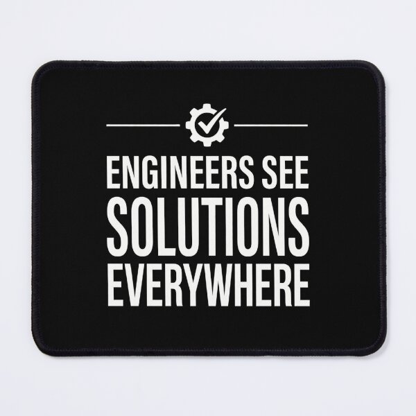 Item preview, Engineers See Solutions Everywhere Gear Icon Typography designed and sold by Amr Darwish Graphic designer.