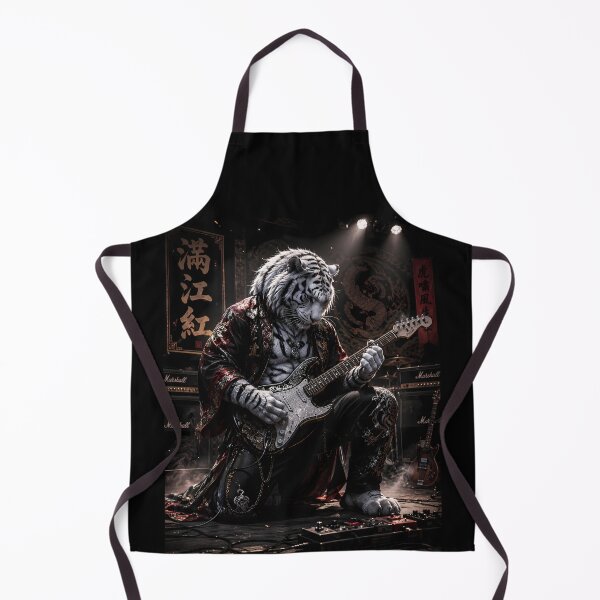 Item preview, White Tiger Guitarist Rock Legend | Fantasy Music Tiger Art designed and sold by ManJiangHong.
