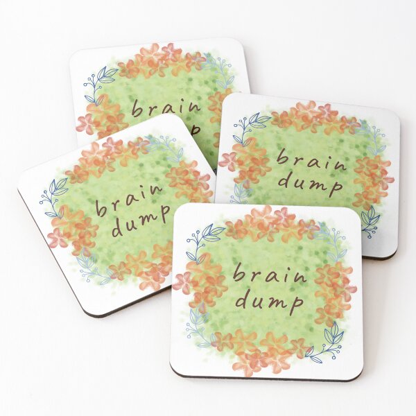 Item preview, Brain Dump Cute Green Floral Aesthetic Quote designed and sold by StoriesInGrain.