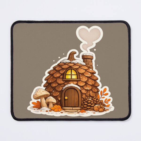 Item preview, Cozy Pinecone Cottage with Snow – Whimsical Woodland Fairy House designed and sold by Iras-Art-Corner.