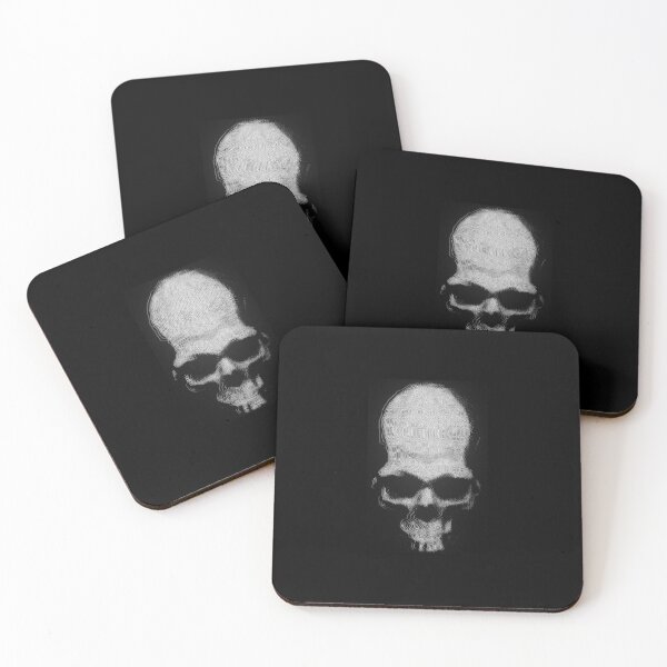 Item preview, Cyber Skull — Glitch Line Art Dither Skull on Black designed and sold by smogmilk.