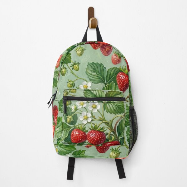 Item preview, Vintage Painted Strawberry Pattern - Cottagecore Botanical on Sage Green designed and sold by Digital Muse Store.