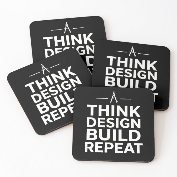 Item preview, Think Design Build Repeat Drafting Compass Design designed and sold by Amr Darwish Graphic designer.