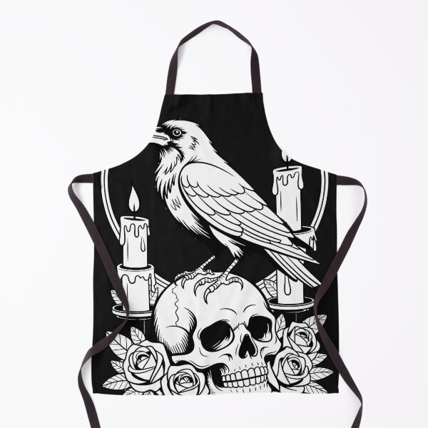 Item preview, Gothic Raven on Skull with Roses and Candles Mystical Occult designed and sold by DarkOriginArts.