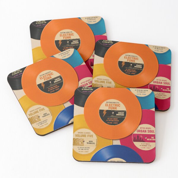 Item preview, Colorful Retro Vinyl Record Collection - Analog Music Aesthetic designed and sold by Melian Vintage.