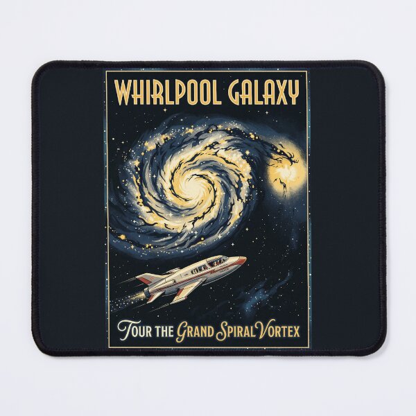 Item preview, Whirlpool Galaxy M51 Spiral Retro NASA Travel Poster designed and sold by RetroRewind Studio.