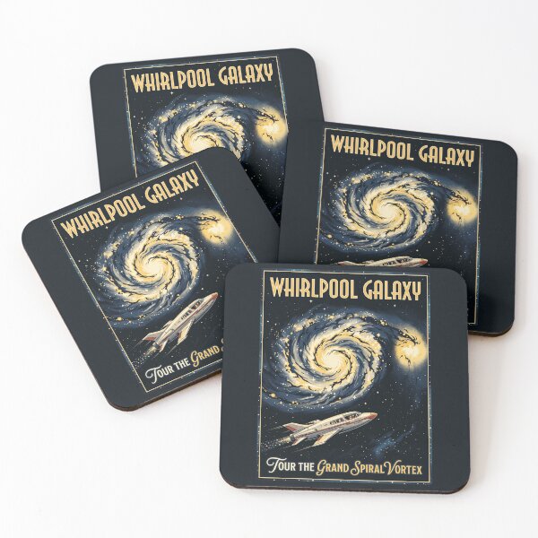 Item preview, Whirlpool Galaxy M51 Spiral Retro NASA Travel Poster designed and sold by RetroRewind Studio.