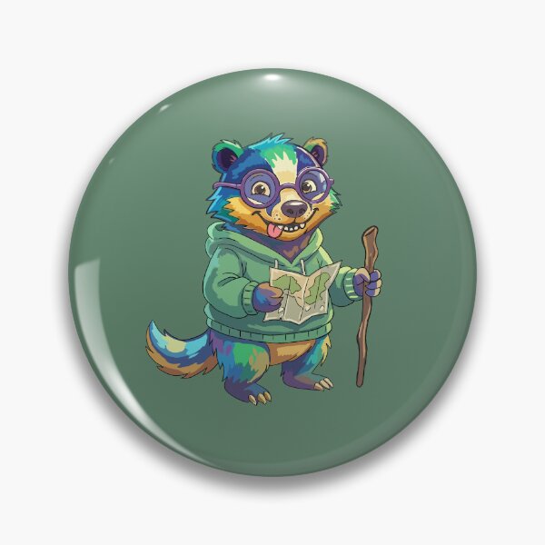 Item preview, Cute Hiking Raccoon Lost and Happy Camping Art designed and sold by MADBULL7.