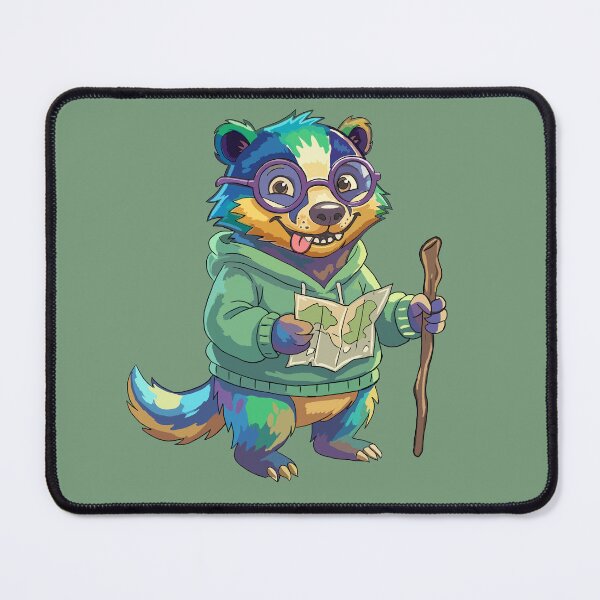 Item preview, Cute Hiking Raccoon Lost and Happy Camping Art designed and sold by MADBULL7.