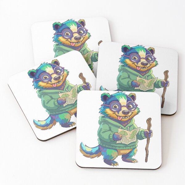 Item preview, Cute Hiking Raccoon Lost and Happy Camping Art designed and sold by MADBULL7.