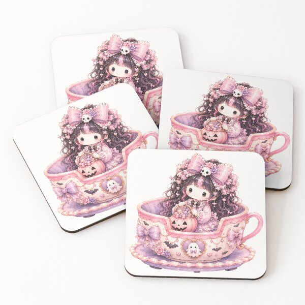 Item preview, Kawaii Halloween Teacup Princess | Coquette Pastel Goth Ghost Tea Party designed and sold by looplandger.