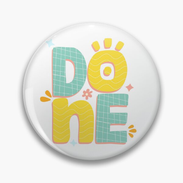 Item preview, "DONE" Retro Groovy Bubble Lettering – Pastel Patterned Typography Illustration designed and sold by BuckaBaby.