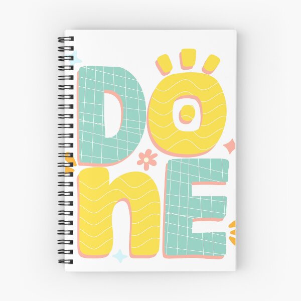 Item preview, "DONE" Retro Groovy Bubble Lettering – Pastel Patterned Typography Illustration designed and sold by BuckaBaby.
