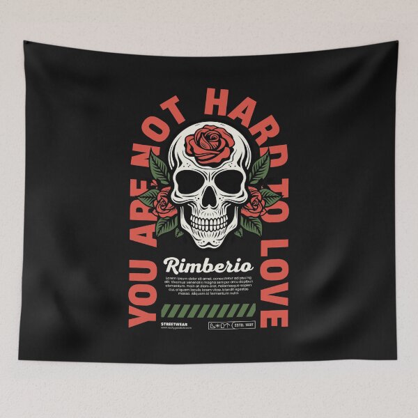Item preview, You Are Not Hard to Love Skull Rose Vintage Retro designed and sold by GoGreenlove.