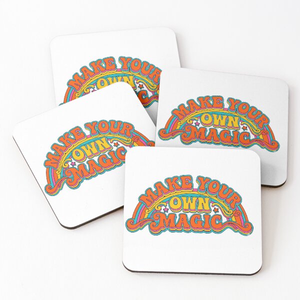 Item preview, Make Your Own Magic Retro Typography Design – Groovy 70s Inspirational Quote Art designed and sold by IndianShopper.