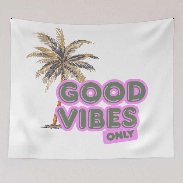 Item preview, Tropical Palm Tree Good Vibes Only Quote designed and sold by BarakahCrafts.