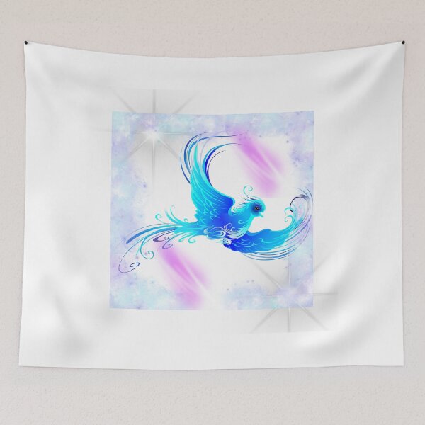 Item preview, Ethereal Blue Phoenix Magical Bird Art designed and sold by DidiDesignShop.