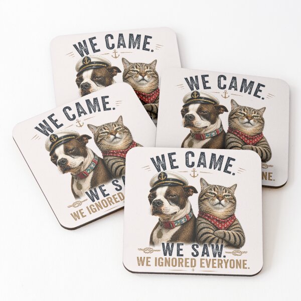 Item preview, We Came We Saw We Ignored Everyone – Funny Dog Cat Captain Nautical Design | Pet Lover Humor Graphic designed and sold by MWSailingClub.