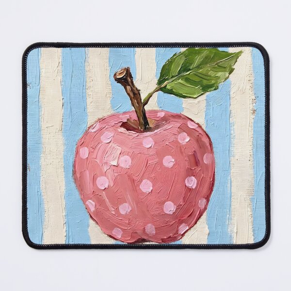 Item preview, Whimsical Pink Polka Dot Apple Painting designed and sold by tahminsdesign25.