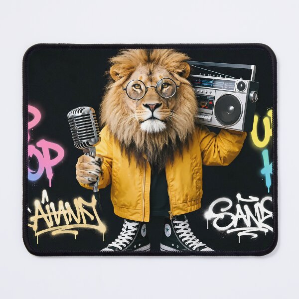 Item preview, Hip Hop Urban King Lion - Retro Microphone Boombox Graffiti Art designed and sold by SupernovaNote.