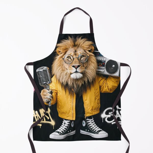 Item preview, Hip Hop Urban King Lion - Retro Microphone Boombox Graffiti Art designed and sold by SupernovaNote.