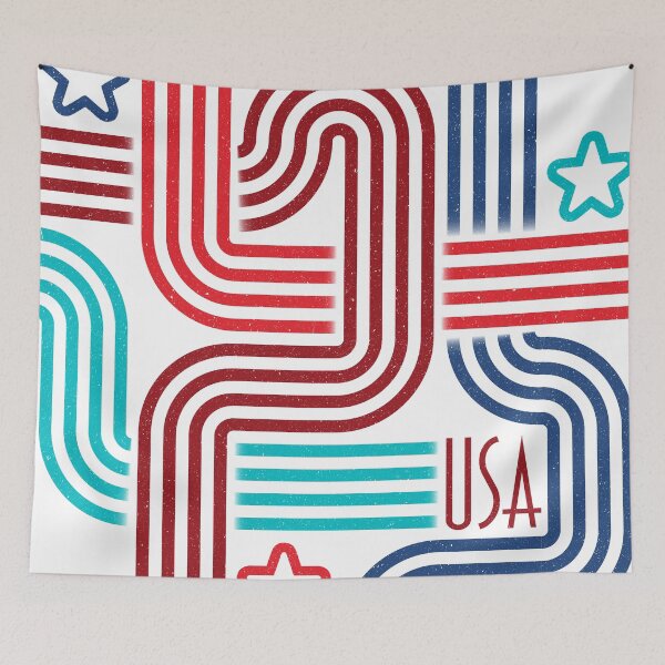 Item preview, USA - Deco Stripes - America's 250th Anniversary designed and sold by Holly Norine Design.